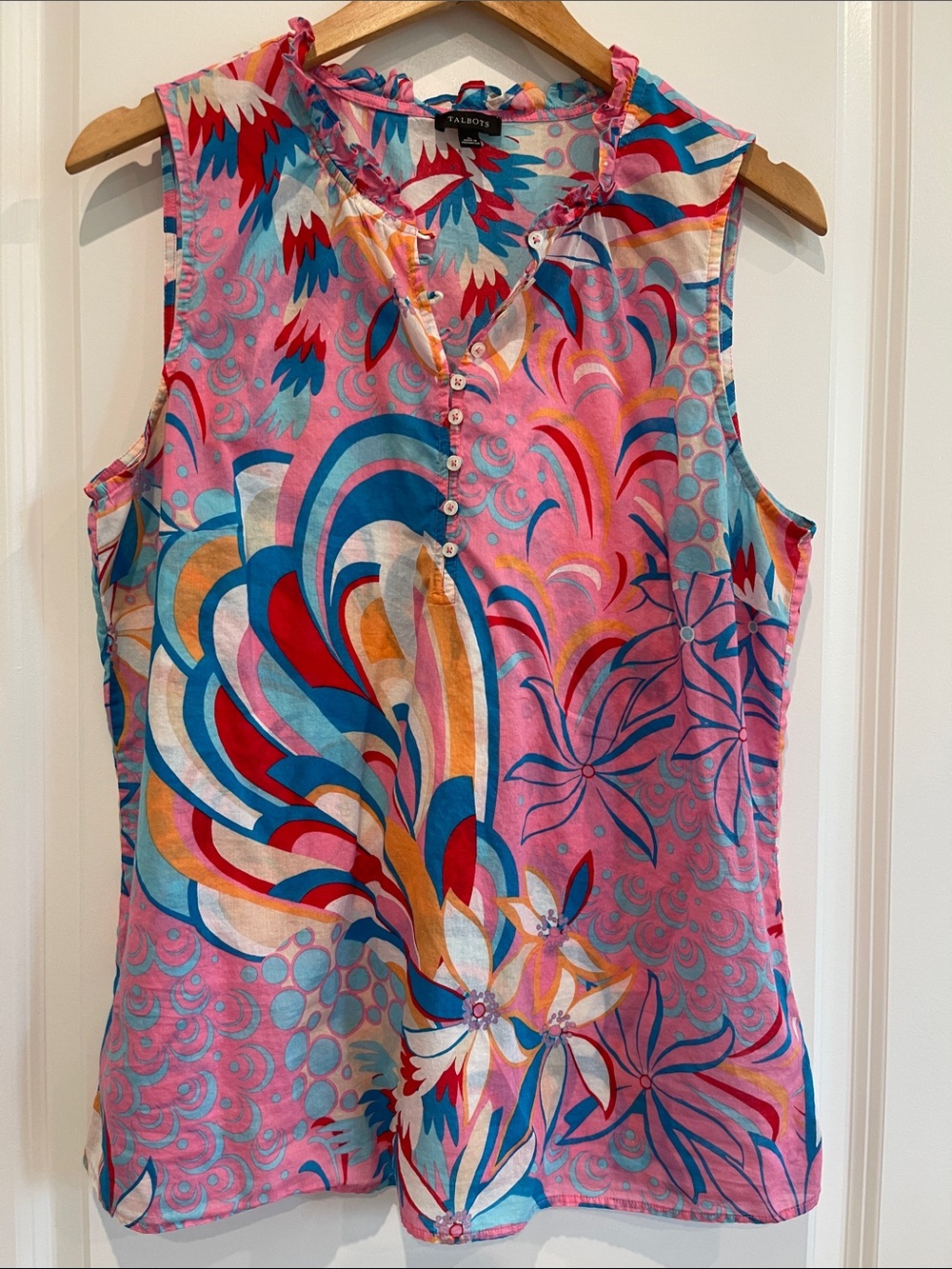 Talbots Pink Multicolor Sleeveless Printed Camisole